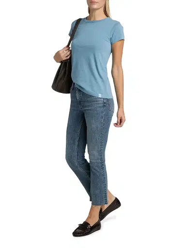 rag & bone Women's The Slub Cotton T-Shirt - Fog Blue | Thumbnail 2 rag & bone Women's The Slub Cotton T-Shirt - Fog Blue | Thumbnail 2