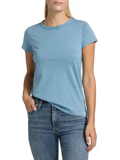 rag & bone Women's The Slub Cotton T-Shirt - Fog Blue | Thumbnail 3 rag & bone Women's The Slub Cotton T-Shirt - Fog Blue | Thumbnail 3