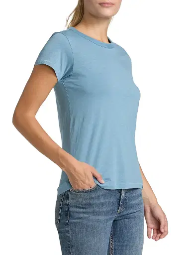 rag & bone Women's The Slub Cotton T-Shirt - Fog Blue | Thumbnail 4 rag & bone Women's The Slub Cotton T-Shirt - Fog Blue | Thumbnail 4