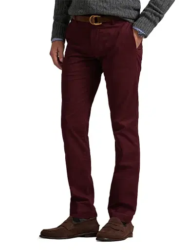 Polo Ralph Lauren Men's Stretch-Twill Mid-Rise Straight-Leg Pants - Rich Ruby | Thumbnail 3 Polo Ralph Lauren Men's Stretch-Twill Mid-Rise Straight-Leg Pants - Rich Ruby | Thumbnail 3
