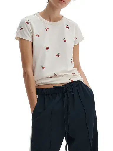 rag & bone Women's All Over Cherry T-Shirt - White Multi | Thumbnail 3 rag & bone Women's All Over Cherry T-Shirt - White Multi | Thumbnail 3