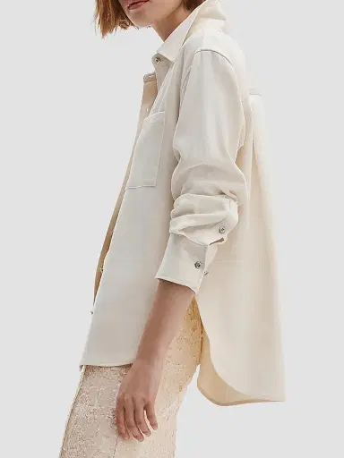 rag & bone Women's Connie Ultra Featherweight Denim Button-Front Shirt - Ecru | Thumbnail 3 rag & bone Women's Connie Ultra Featherweight Denim Button-Front Shirt - Ecru | Thumbnail 3