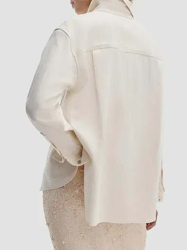 rag & bone Women's Connie Ultra Featherweight Denim Button-Front Shirt - Ecru | Thumbnail 4 rag & bone Women's Connie Ultra Featherweight Denim Button-Front Shirt - Ecru | Thumbnail 4