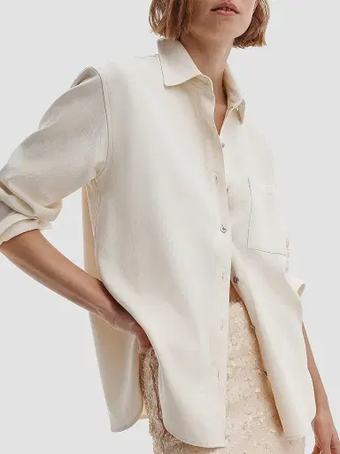 rag & bone Women's Connie Ultra Featherweight Denim Button-Front Shirt - Ecru | Thumbnail 5 rag & bone Women's Connie Ultra Featherweight Denim Button-Front Shirt - Ecru | Thumbnail 5