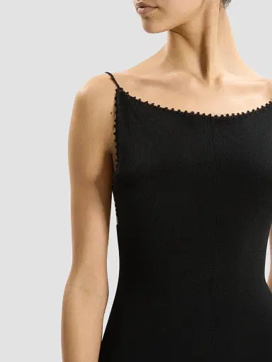 Theory Women's Square Neck Midi Dress - Black | Thumbnail 4 Theory Women's Square Neck Midi Dress - Black | Thumbnail 4