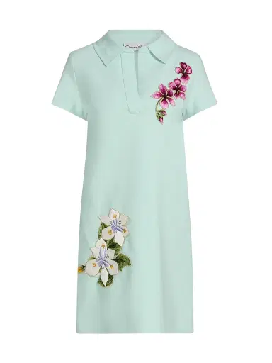 Oscar de la Renta Women's Embroidered Wool Shift Minidress | Thumbnail 1 Oscar de la Renta Women's Embroidered Wool Shift Minidress | Thumbnail 1