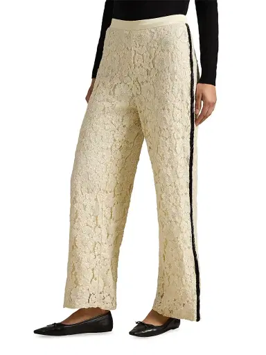 Polo Ralph Lauren Women's Lace Embellished Tuxedo Pants | Thumbnail 3 Polo Ralph Lauren Women's Lace Embellished Tuxedo Pants | Thumbnail 3