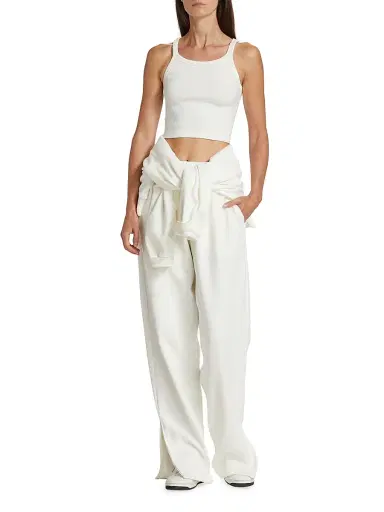 WARDROBE.NYC Women's Hailey Bieber Rib-Knit Tank Top - Off White | Thumbnail 2 WARDROBE.NYC Women's Hailey Bieber Rib-Knit Tank Top - Off White | Thumbnail 2
