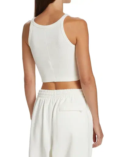 WARDROBE.NYC Women's Hailey Bieber Rib-Knit Tank Top - Off White | Thumbnail 5 WARDROBE.NYC Women's Hailey Bieber Rib-Knit Tank Top - Off White | Thumbnail 5
