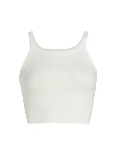 WARDROBE.NYC Women's Hailey Bieber Rib-Knit Tank Top - Off White | Thumbnail 1 WARDROBE.NYC Women's Hailey Bieber Rib-Knit Tank Top - Off White | Thumbnail 1