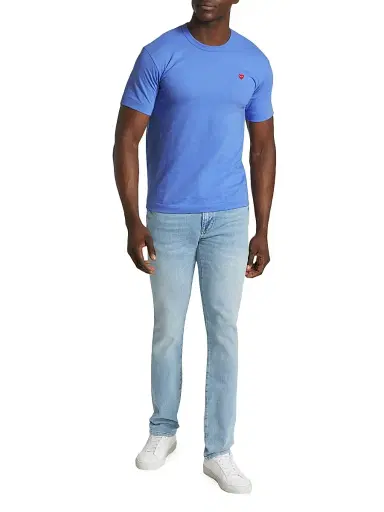 Comme des Garçons PLAY Men's Heart Crewneck T-Shirt - Blue | Thumbnail 2 Comme des Garçons PLAY Men's Heart Crewneck T-Shirt - Blue | Thumbnail 2