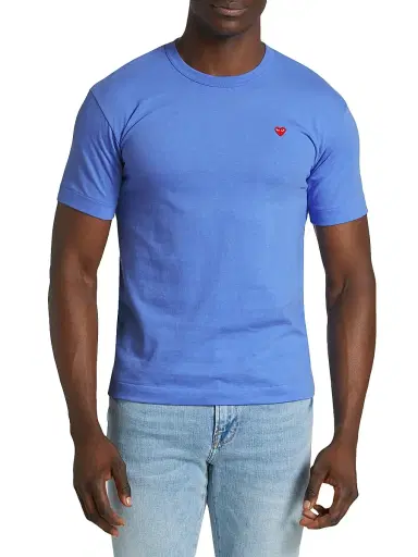 Comme des Garçons PLAY Men's Heart Crewneck T-Shirt - Blue | Thumbnail 3 Comme des Garçons PLAY Men's Heart Crewneck T-Shirt - Blue | Thumbnail 3