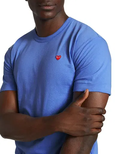 Comme des Garçons PLAY Men's Heart Crewneck T-Shirt - Blue | Thumbnail 6 Comme des Garçons PLAY Men's Heart Crewneck T-Shirt - Blue | Thumbnail 6