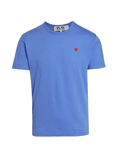 Comme des Garçons PLAY Men's Heart Crewneck T-Shirt - Blue | Thumbnail 1 Comme des Garçons PLAY Men's Heart Crewneck T-Shirt - Blue | Thumbnail 1