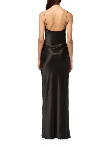 Michael Lo Sordo Women's Bias Silk Colwneck Slipdress - Black - Size 0 | Thumbnail 2 Michael Lo Sordo Women's Bias Silk Colwneck Slipdress - Black - Size 0 | Thumbnail 2