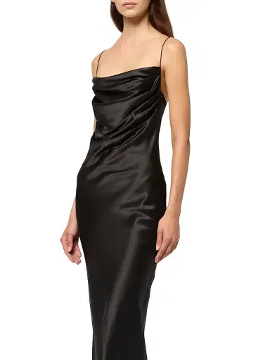 Michael Lo Sordo Women's Bias Silk Colwneck Slipdress - Black - Size 0 | Thumbnail 3 Michael Lo Sordo Women's Bias Silk Colwneck Slipdress - Black - Size 0 | Thumbnail 3