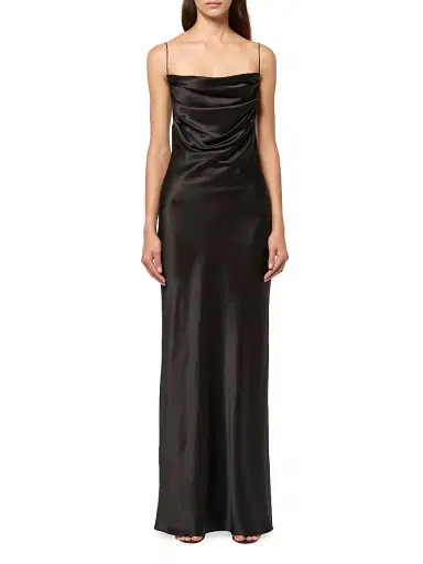 Michael Lo Sordo Women's Bias Silk Colwneck Slipdress - Black - Size 0 | Thumbnail 1 Michael Lo Sordo Women's Bias Silk Colwneck Slipdress - Black - Size 0 | Thumbnail 1