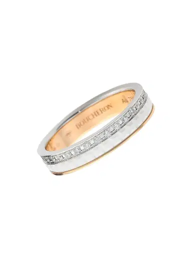 Boucheron Women's Quatre White Edition Two-Tone 18K Gold, Ceramic & 0.24 TCW Diamond Wedding Band - Gold - Size 6 | Thumbnail 1 Boucheron Women's Quatre White Edition Two-Tone 18K Gold, Ceramic & 0.24 TCW Diamond Wedding Band - Gold - Size 6 | Thumbnail 1