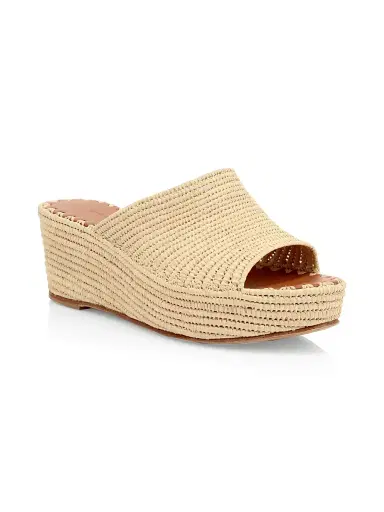 Carrie Forbes Women's Raffia Platform Wedge Mules - Natural | Thumbnail 2 Carrie Forbes Women's Raffia Platform Wedge Mules - Natural | Thumbnail 2
