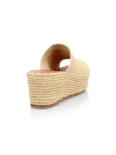 Carrie Forbes Women's Raffia Platform Wedge Mules - Natural | Thumbnail 3 Carrie Forbes Women's Raffia Platform Wedge Mules - Natural | Thumbnail 3