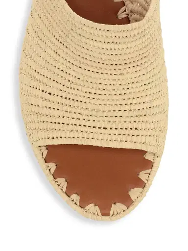Carrie Forbes Women's Raffia Platform Wedge Mules - Natural | Thumbnail 4 Carrie Forbes Women's Raffia Platform Wedge Mules - Natural | Thumbnail 4