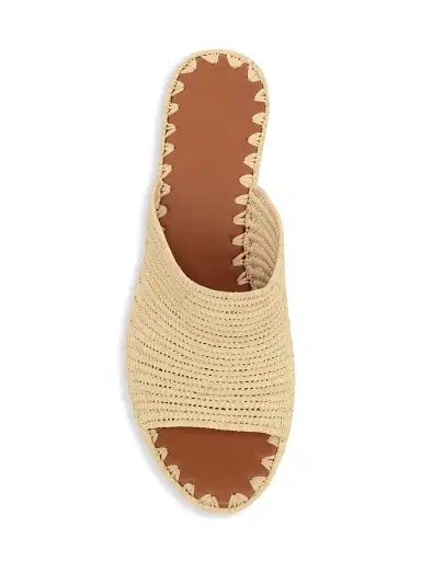 Carrie Forbes Women's Raffia Platform Wedge Mules - Natural | Thumbnail 5 Carrie Forbes Women's Raffia Platform Wedge Mules - Natural | Thumbnail 5