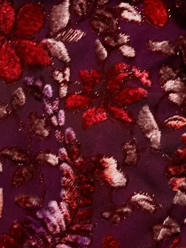Markarian Women's Marla Velvet Burnout Midi-Dress - Burgundy Floral Burnout - Size 4 | Thumbnail 7 Markarian Women's Marla Velvet Burnout Midi-Dress - Burgundy Floral Burnout - Size 4 | Thumbnail 7