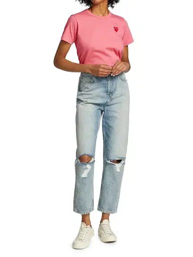 Comme des Garçons PLAY Women's Heart T-Shirt - Pink - Size XS | Thumbnail 2 Comme des Garçons PLAY Women's Heart T-Shirt - Pink - Size XS | Thumbnail 2