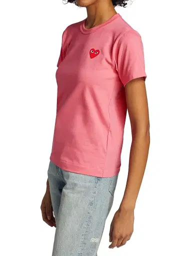 Comme des Garçons PLAY Women's Heart T-Shirt - Pink - Size XS | Thumbnail 4 Comme des Garçons PLAY Women's Heart T-Shirt - Pink - Size XS | Thumbnail 4