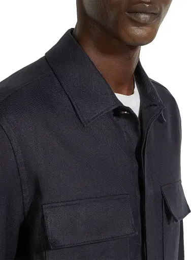 Zegna Men's Oasi Lino Overshirt | Thumbnail 4 Zegna Men's Oasi Lino Overshirt | Thumbnail 4