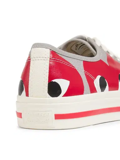 Comme des Garçons PLAY Men's x Converse Jack Purcell Sneakers - Grey Red | Thumbnail 3 Comme des Garçons PLAY Men's x Converse Jack Purcell Sneakers - Grey Red | Thumbnail 3