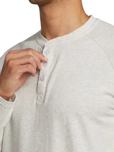 Saks Fifth Avenue Men's COLLECTION Heathered Henley Pajama Top | Thumbnail 6 Saks Fifth Avenue Men's COLLECTION Heathered Henley Pajama Top | Thumbnail 6