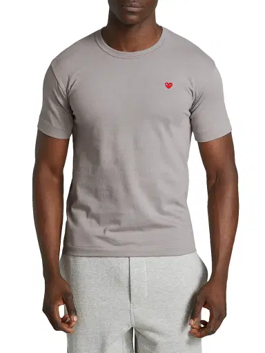 Comme des Garçons PLAY Men's Small Heart Crewneck T-Shirt - Grey - Size Small | Thumbnail 3 Comme des Garçons PLAY Men's Small Heart Crewneck T-Shirt - Grey - Size Small | Thumbnail 3