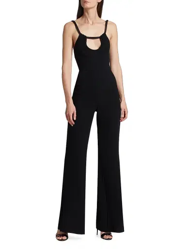 Galvan London Women's Frankie Keyhole Flare Jumpsuit - Black | Thumbnail 2 Galvan London Women's Frankie Keyhole Flare Jumpsuit - Black | Thumbnail 2