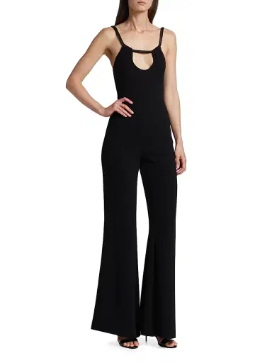 Galvan London Women's Frankie Keyhole Flare Jumpsuit - Black | Thumbnail 3 Galvan London Women's Frankie Keyhole Flare Jumpsuit - Black | Thumbnail 3