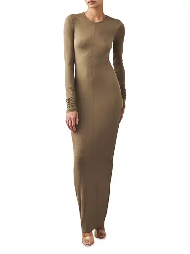 Artemis Diciero Women's Carmen Knit Maxi Dress - Olive | Thumbnail 3 Artemis Diciero Women's Carmen Knit Maxi Dress - Olive | Thumbnail 3