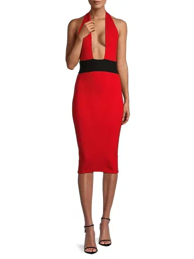 Victor Glemaud Women's Ribbed Merino Halter Dress | Thumbnail 2 Victor Glemaud Women's Ribbed Merino Halter Dress | Thumbnail 2