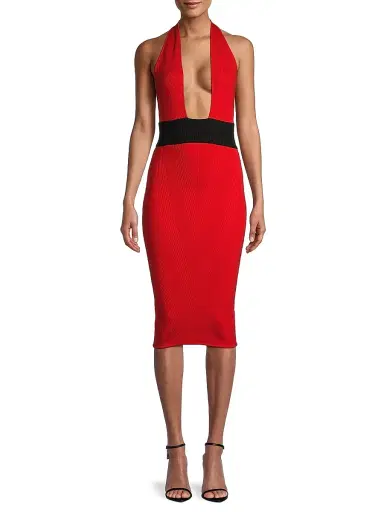 Victor Glemaud Women's Ribbed Merino Halter Dress | Thumbnail 3 Victor Glemaud Women's Ribbed Merino Halter Dress | Thumbnail 3