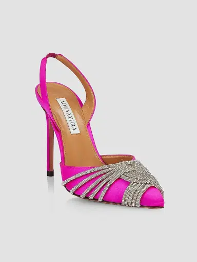 Aquazzura Women's Gatsby 105MM Embellished Slingback Pumps - Exotic Orchid | Thumbnail 2 Aquazzura Women's Gatsby 105MM Embellished Slingback Pumps - Exotic Orchid | Thumbnail 2