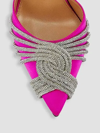 Aquazzura Women's Gatsby 105MM Embellished Slingback Pumps - Exotic Orchid | Thumbnail 4 Aquazzura Women's Gatsby 105MM Embellished Slingback Pumps - Exotic Orchid | Thumbnail 4