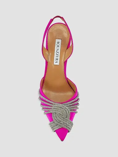 Aquazzura Women's Gatsby 105MM Embellished Slingback Pumps - Exotic Orchid | Thumbnail 5 Aquazzura Women's Gatsby 105MM Embellished Slingback Pumps - Exotic Orchid | Thumbnail 5