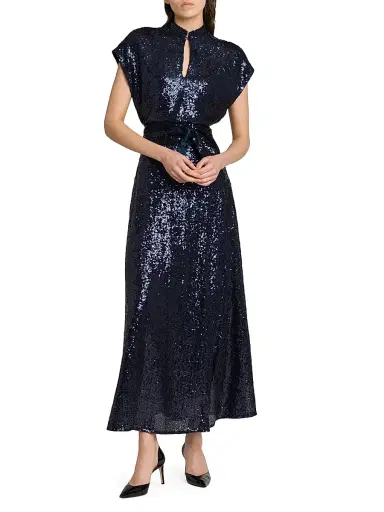 Kiton Women's Keyhole Sequin Midi-Dress | Thumbnail 3 Kiton Women's Keyhole Sequin Midi-Dress | Thumbnail 3