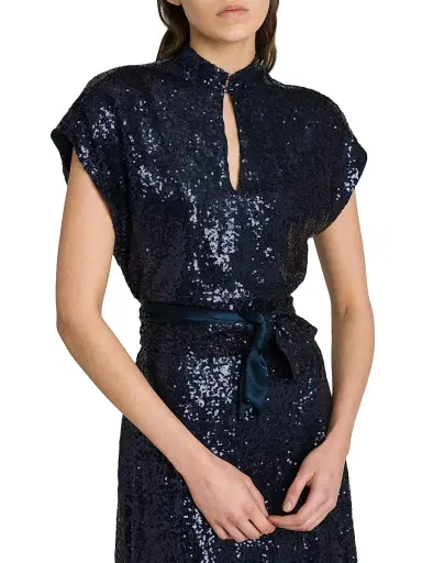 Kiton Women's Keyhole Sequin Midi-Dress | Thumbnail 6 Kiton Women's Keyhole Sequin Midi-Dress | Thumbnail 6