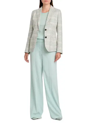Kiton Women's Plaid Single-Breasted Blazer | Thumbnail 2 Kiton Women's Plaid Single-Breasted Blazer | Thumbnail 2