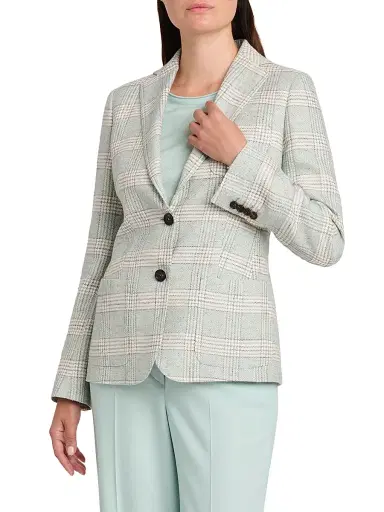 Kiton Women's Plaid Single-Breasted Blazer | Thumbnail 3 Kiton Women's Plaid Single-Breasted Blazer | Thumbnail 3