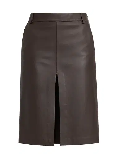 Armarium Women's Daria Leather Midi-Skirt - Chocolate | Thumbnail 1 Armarium Women's Daria Leather Midi-Skirt - Chocolate | Thumbnail 1