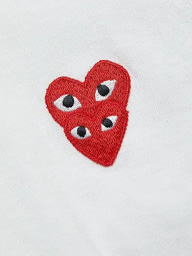 Comme des Garçons PLAY Women's Long-Sleeve Double Heart T-Shirt - White - Size XS | Thumbnail 7 Comme des Garçons PLAY Women's Long-Sleeve Double Heart T-Shirt - White - Size XS | Thumbnail 7