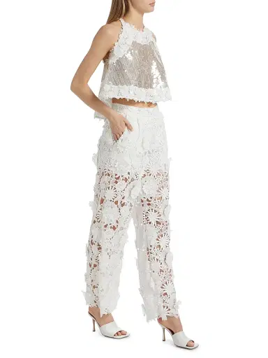 AKNVAS Women's Adrian Floral Lace Pants - White | Thumbnail 2 AKNVAS Women's Adrian Floral Lace Pants - White | Thumbnail 2