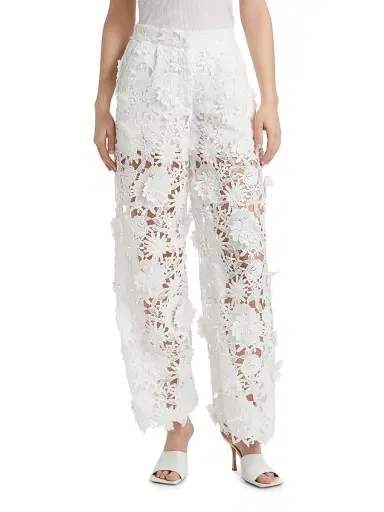 AKNVAS Women's Adrian Floral Lace Pants - White | Thumbnail 3 AKNVAS Women's Adrian Floral Lace Pants - White | Thumbnail 3