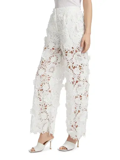 AKNVAS Women's Adrian Floral Lace Pants - White | Thumbnail 4 AKNVAS Women's Adrian Floral Lace Pants - White | Thumbnail 4